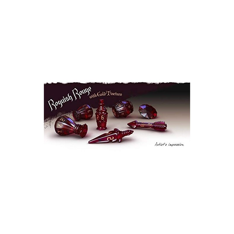 PolyHero Rogue 7-Dice Set - Roguish Rouge