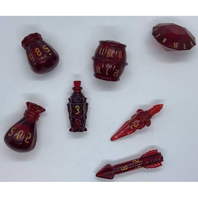 PolyHero Rogue 7-Dice Set - Roguish Rouge