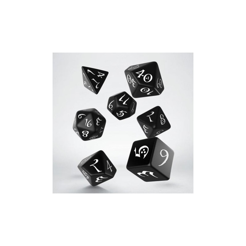 Classic RPG Black & White Dice Set (7)