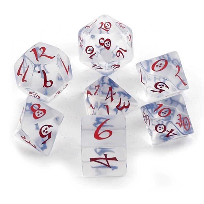 Classic RPG Translucent & blue-red Dice Set (7)