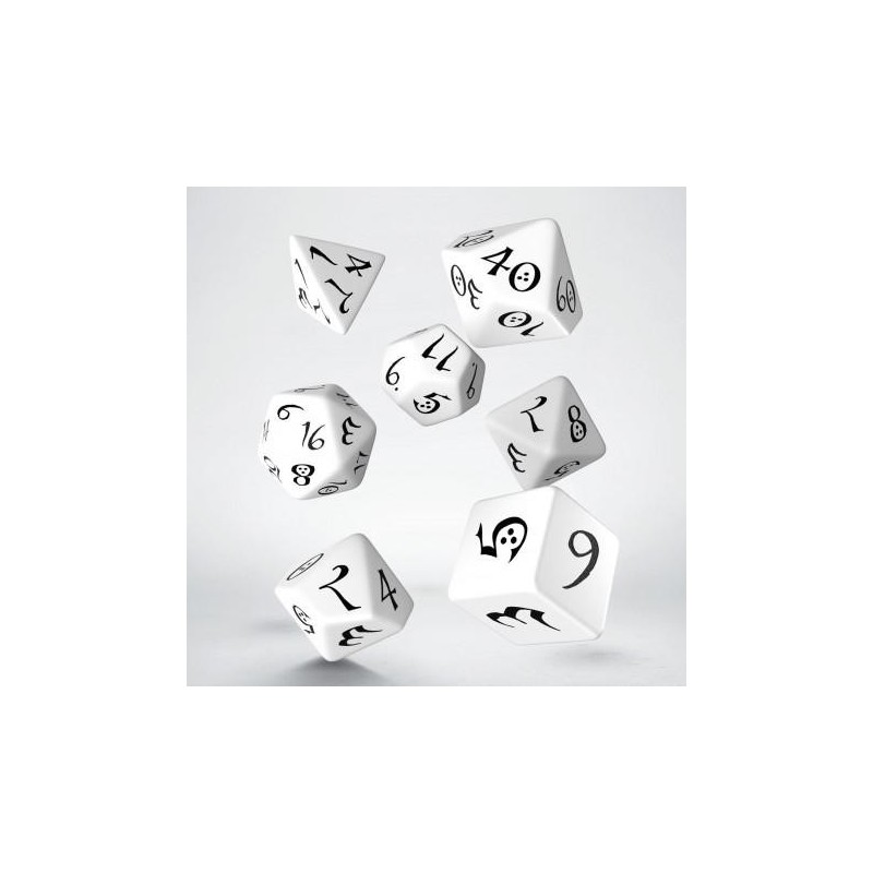 Classic RPG White & Black Dice Set (7)