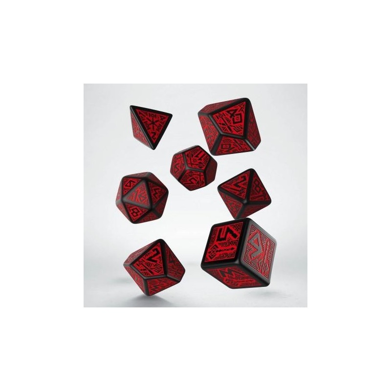 Set de 7 dados Dwarven Black/Red