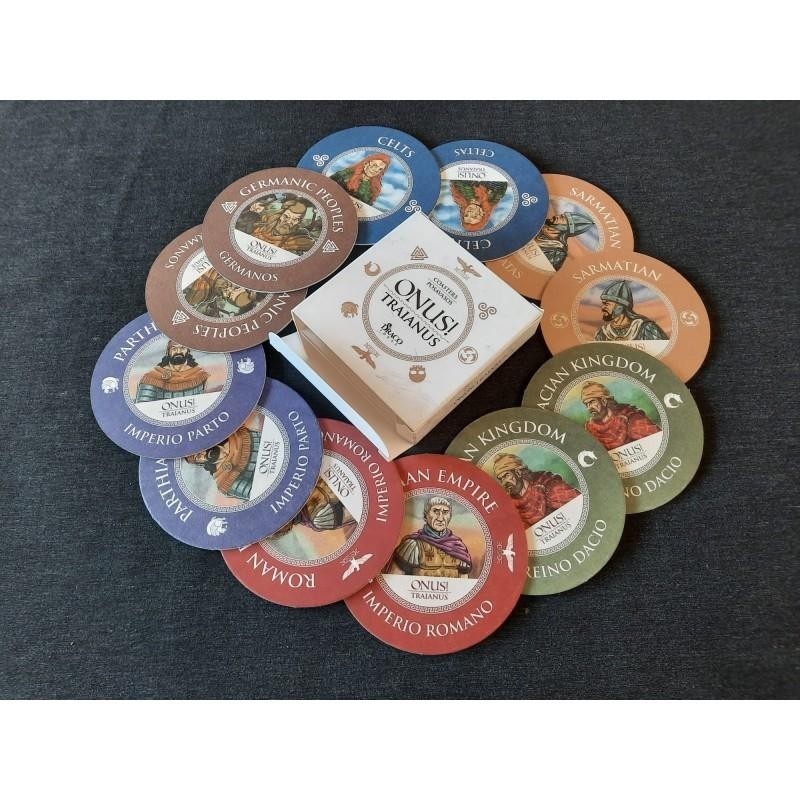 ONUS! Traianus. Caja con 12 Posavasos