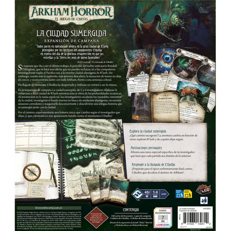 Arkham Horror: juego de cartas. La Ciudad Sumergida Expansión de Campaña