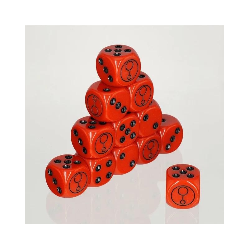 Dados D6 White Weasel personalizados rojos T'au (12)