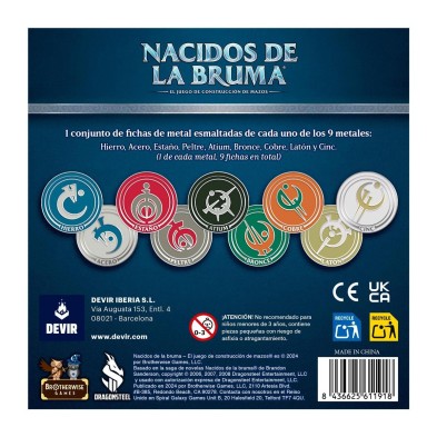 Nacidos de la Bruma - Fichas de Metal