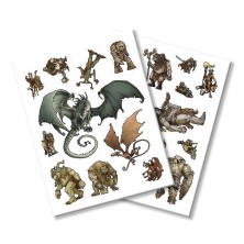 Dragonbane. Peones del Bestiario + mapa