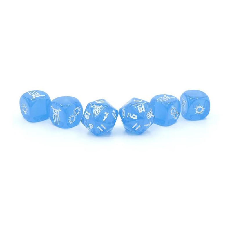 Achtung! Cthulhu 2d20: Blauer Kristall Dice Set