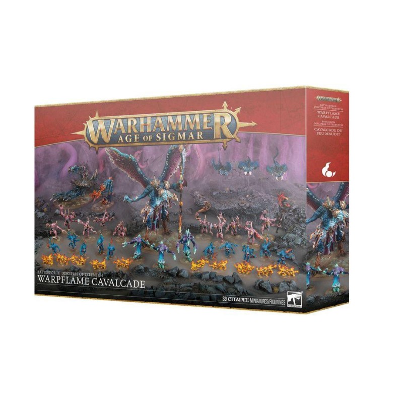 Warhammer Age of Sigmar: Fuerza de batalla Discípulos de Tzeentch. Cabalgata de Fuego Brujo