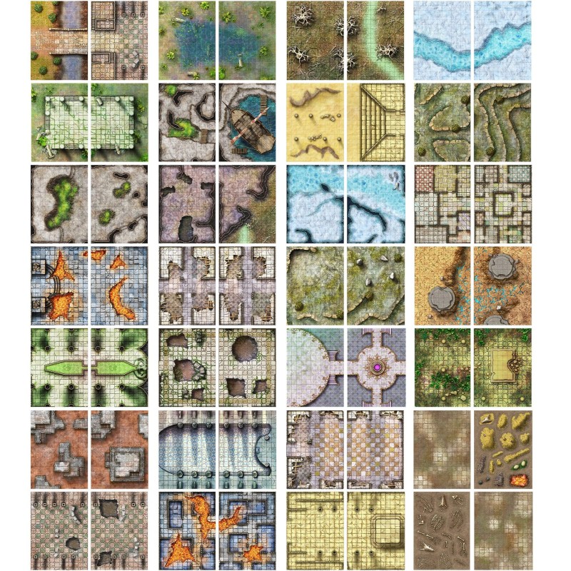 Giant Book of Battle Mats: Dragon Lairs & Dungeons