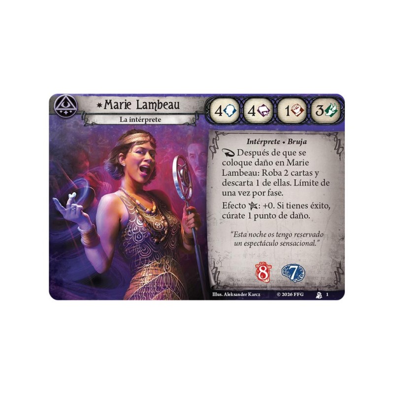 Arkham Horror: juego de cartas. Marie Lambeau Mazo de Investigador