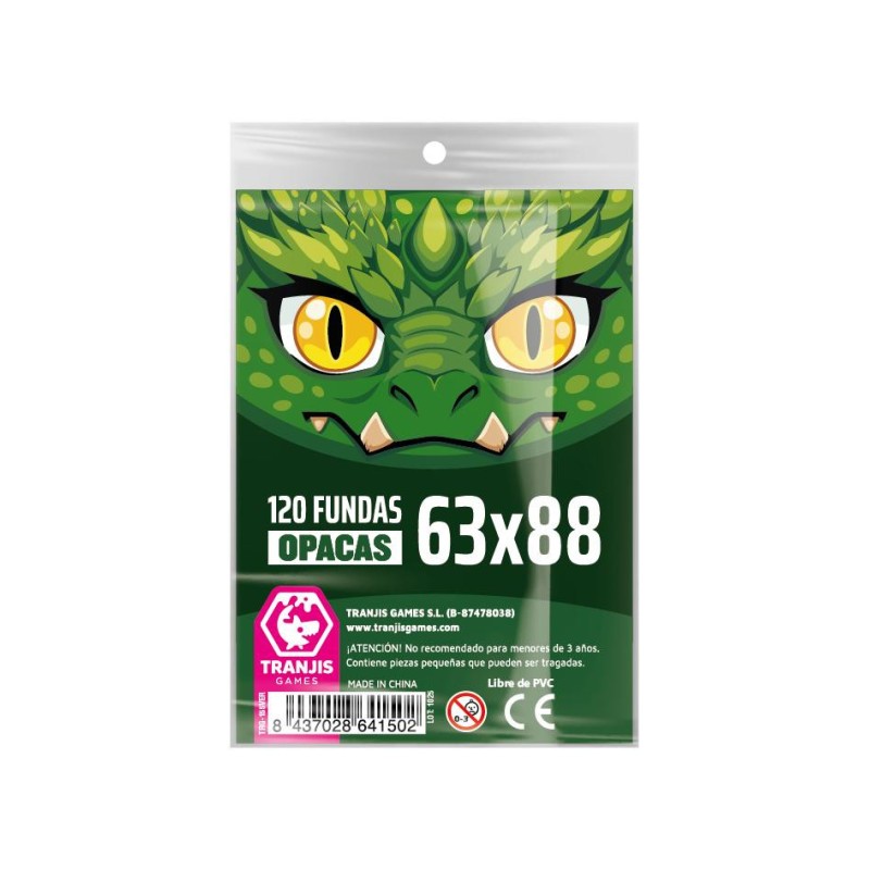 120 Fundas opacas Dragón Verde Premium 63x88 mm