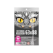 120 Fundas opacas Dragón Gris Premium 63x88 mm