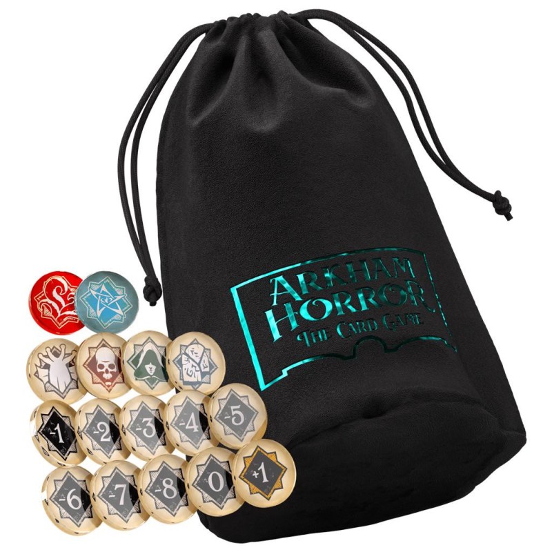 Arkham Horror: juego de cartas. Chaos Tokens + Token Bag