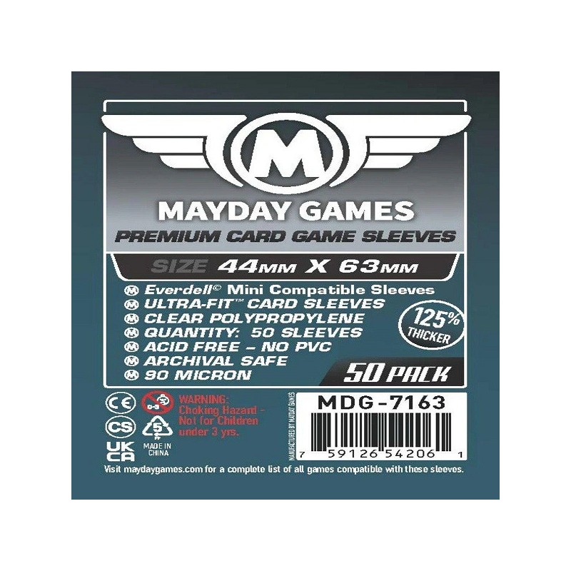 50 Fundas Mayday Games Premium Everdell Mini Compatible 44mm x 63mm