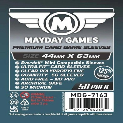 50 Fundas Mayday Games Premium Everdell Mini Compatible 44mm x 63mm