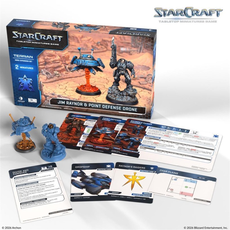 StarCraft: Tabletop Miniatures Game - Jim Raynor & Point Defense Drone. Terran