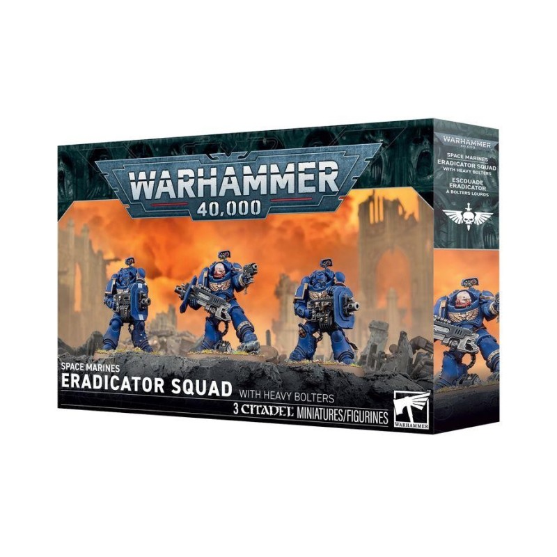 Warhammer 40.000: Marines Espaciales. Escuadra de Erradicadores con bólteres pesados