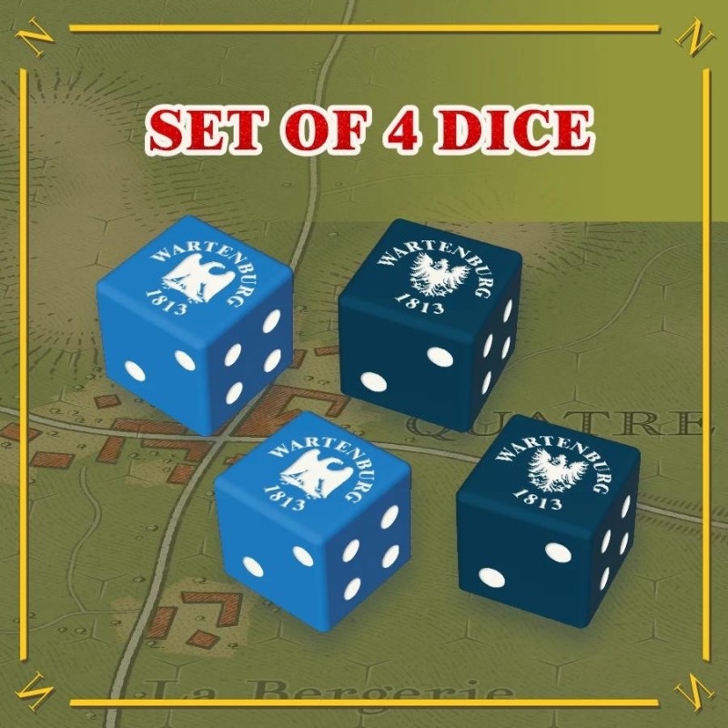 Battles of Napoleon Volume II: Wartenburg 1813 - 4 customized dice